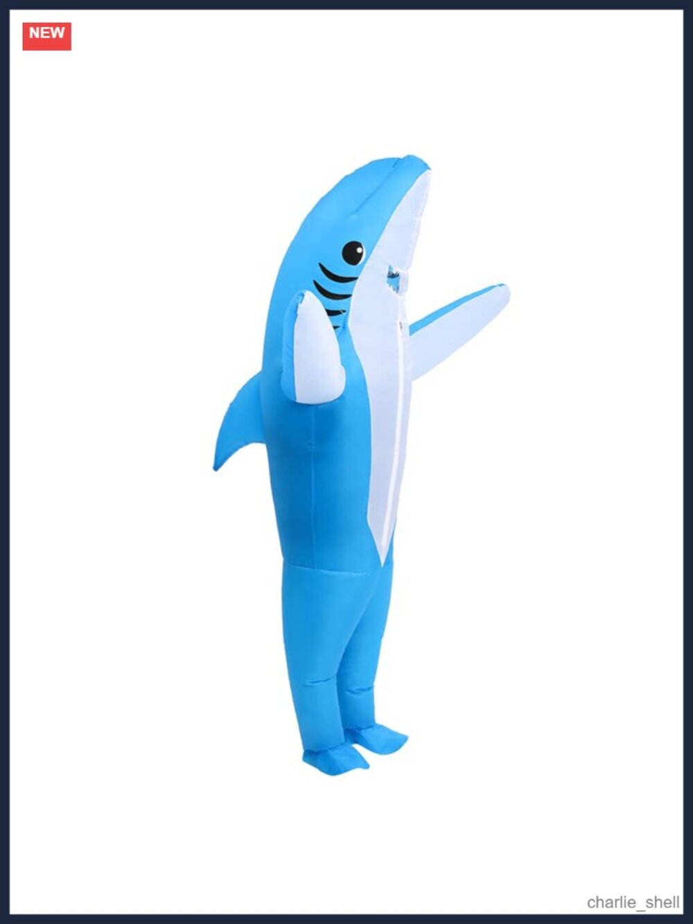 Inflatable Shark Costume Blow Up Funny Halloween Cosplay Party One Size